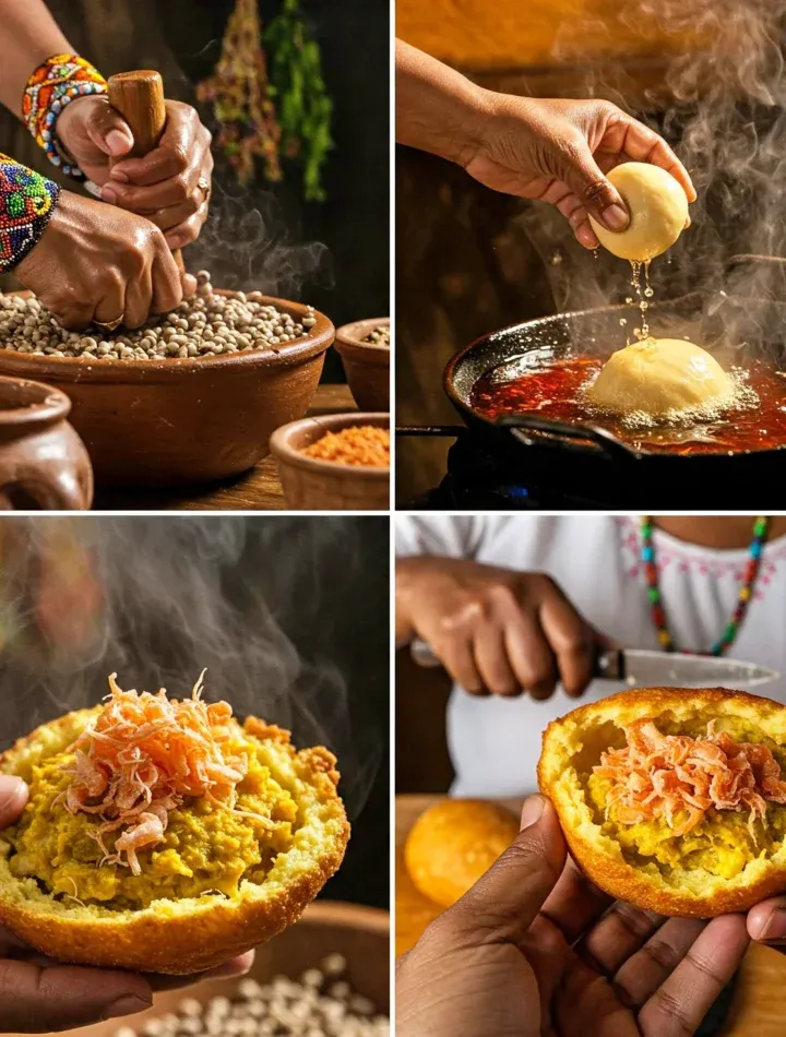Acarajé Baiano Tradicional com Vatapá e Camarão Seco - Receita Autêntica
