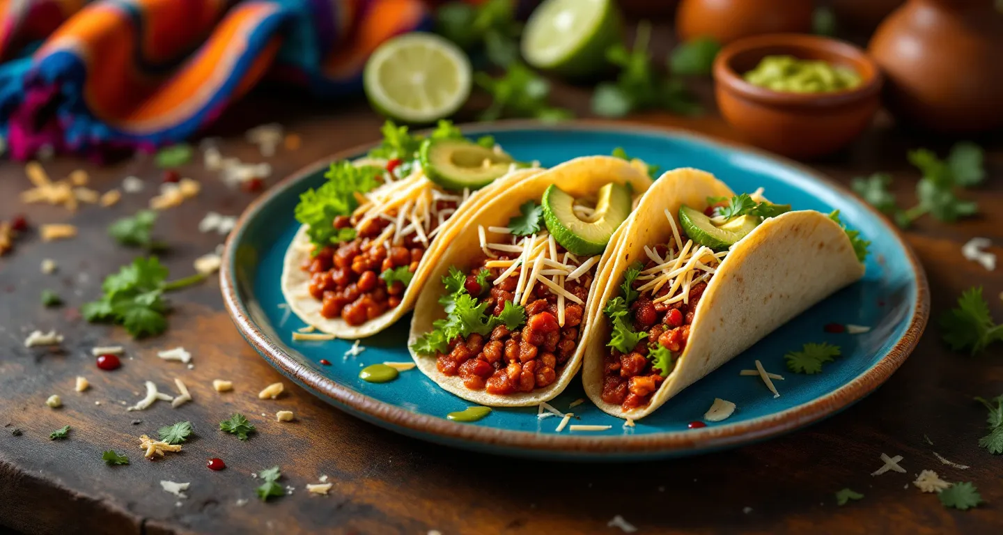 Tacos Mexicanos Autênticos com Chilli Caseiro e Tortillas de Milho