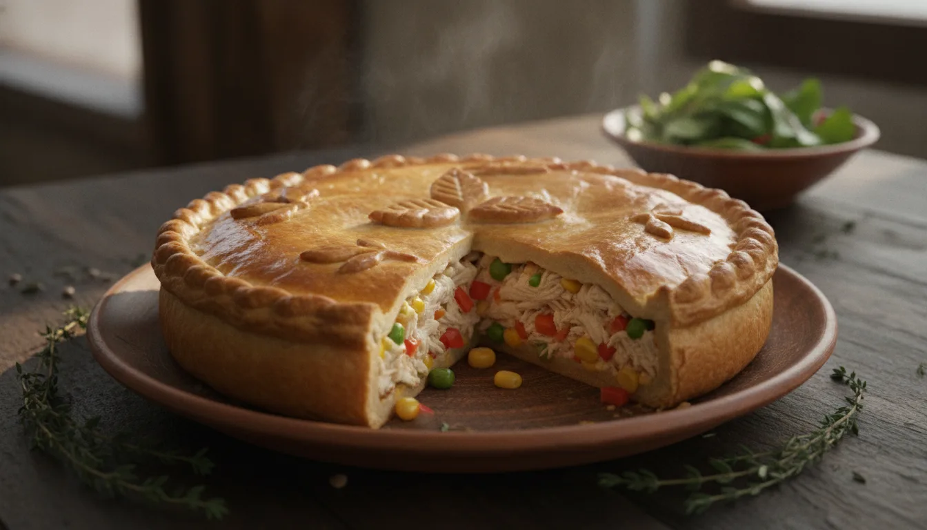 Torta de Frango Cremosa Brasileira com Massa Caseira