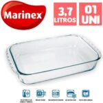 Forma Lasanheira Assadeira Com Tampa 3,7 Lt Marinex Incolor