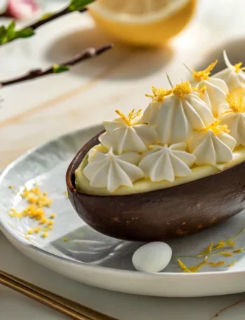 Ovo de Colher com Recheio de Torta de Limão e merengue