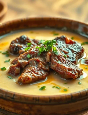 Chambaril com molho de farinha de mandioca